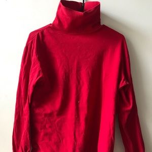 Cherry red L.L. Bean turtleneck